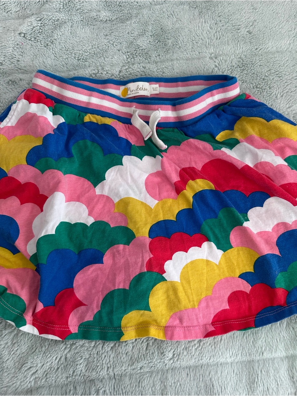 Mini Boden Rainbow Cloud Skort - Pink, Blue, Green, Yellow, Red, White